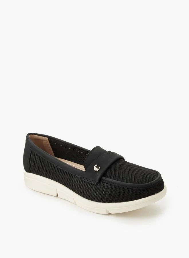 Le Confort BLACK Women Textured Slip-On Loafers for Women | Best Price UAE