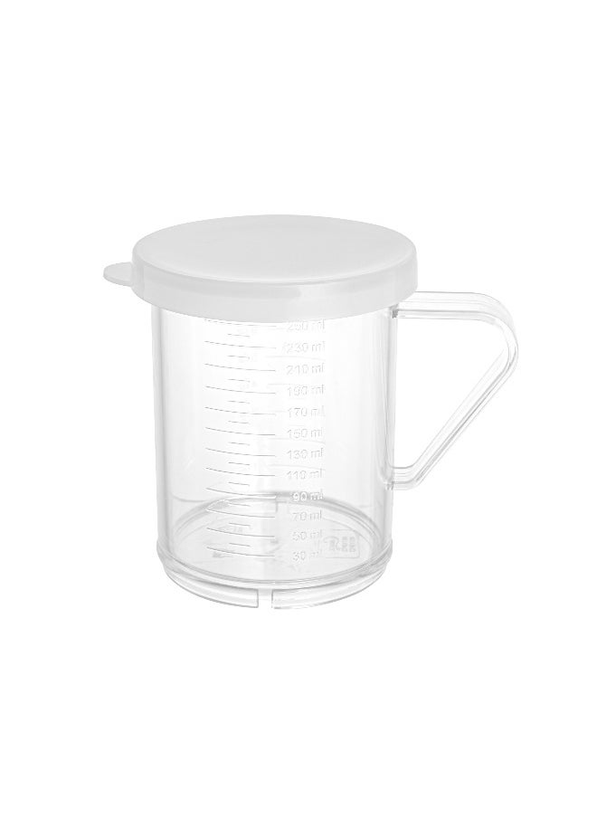 RW Base 10 Ounce Clear Plastic Dredge Spice Shaker, 1 Reusable Dry Rub Shaker - Includes White Solid Lid, With Handle, Clear Polycarbonate Spice Shaker, For Seasonings