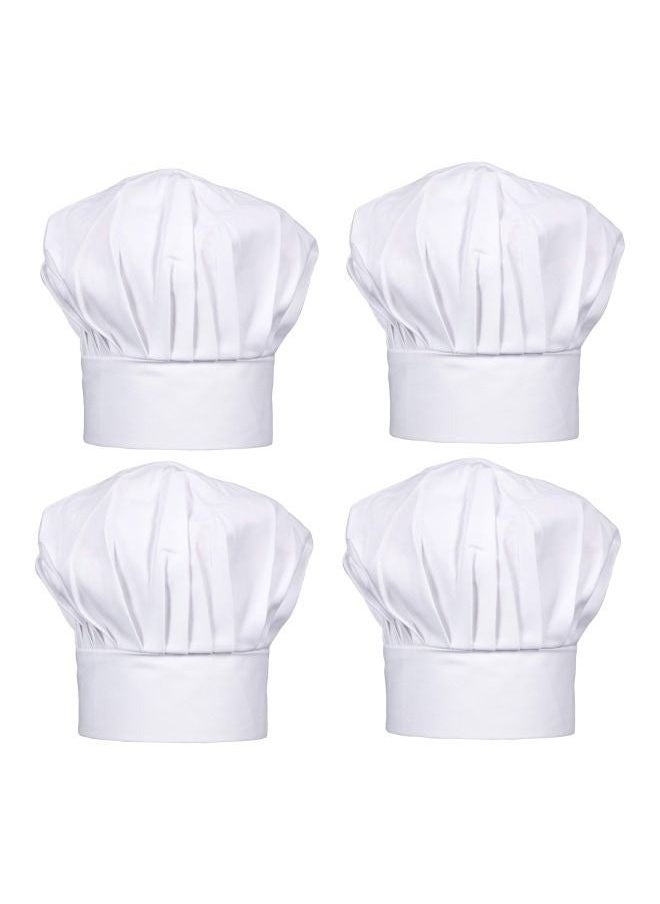 yongsheng Pack Of 4 Chef Hat White One Size，Unisex Chef Hat Kitchen Cooking Chef Works BBQ Grill Baker Cap for Adults and Child  - Image 1