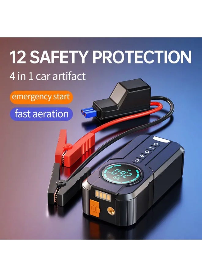 Generic 3-in-1 Car Jump Starter & Air Pump – 6000mAh Lithium Battery, 1000A Peak, 180PSI Digital Tire Inflator for Cars/Bikes/Scooters, Emergency LED Light, USB Charging (12V Gas/Diesel Engines)  - Image 1