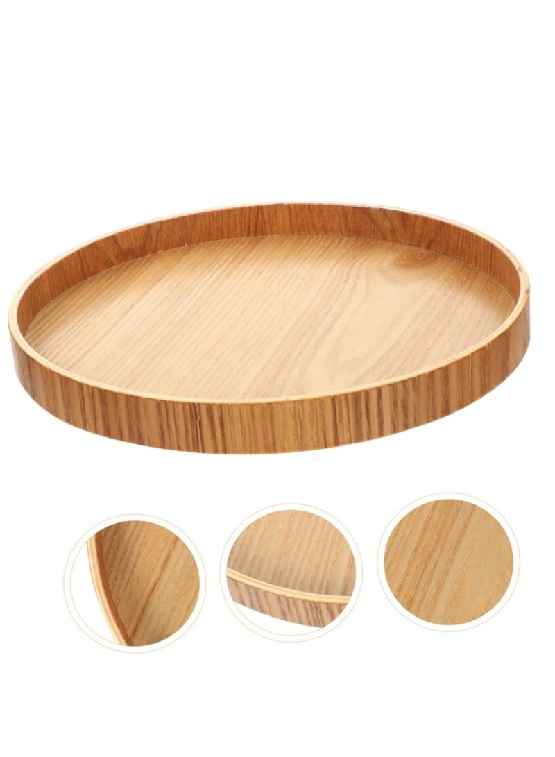 OASIS-TH Round Wooden Tray Platter,Large Round Serving Tray With 30 *2 cm Size Round Wood Serving Tray Wooden Platter For Fruit Dessert Cake Snack Candy in Restaurant Hotel Home Shop  - Image 2
