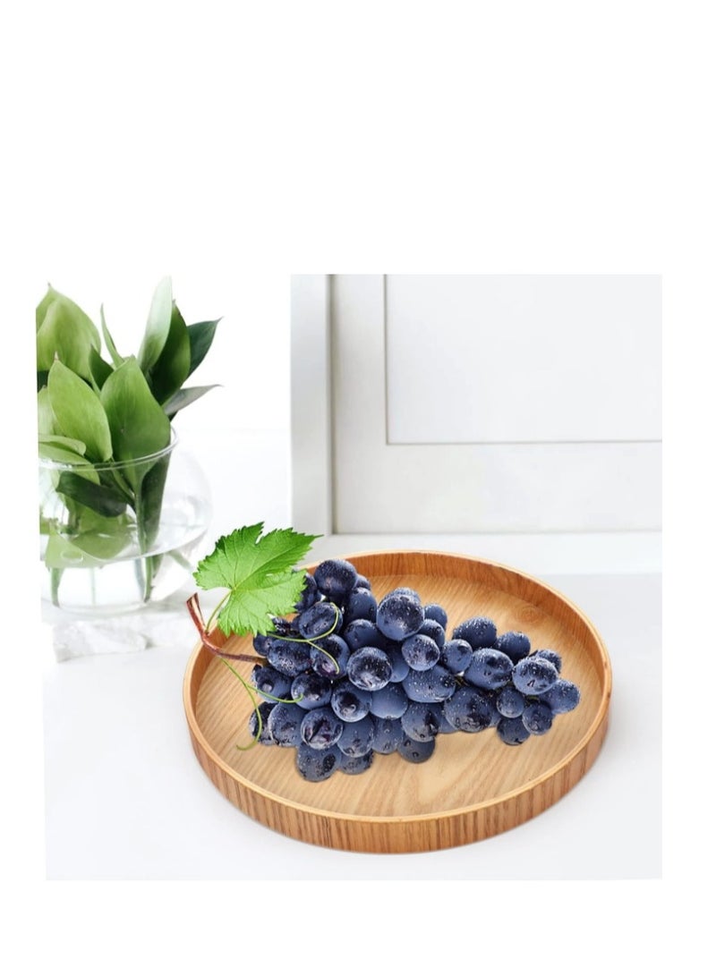 OASIS-TH Round Wooden Tray Platter,Large Round Serving Tray With 30 *2 cm Size Round Wood Serving Tray Wooden Platter For Fruit Dessert Cake Snack Candy in Restaurant Hotel Home Shop  - Image 3