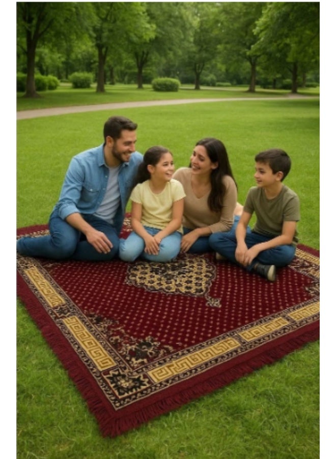 Luxurious, soft-touch, padded velvet rug featuring beautiful 3D patterns; an ideal floor mat for sitting—perfect for trips, camping, hiking, and wilderness excursions. Premium quality, measuring 300 x 200 cm. - Image 3
