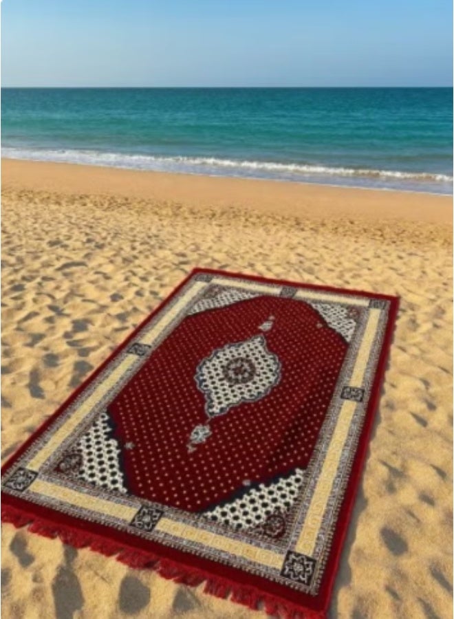 Luxurious, soft-touch, padded velvet rug featuring beautiful 3D patterns; an ideal floor mat for sitting—perfect for trips, camping, hiking, and wilderness excursions. Premium quality, measuring 300 x 200 cm. - Image 2