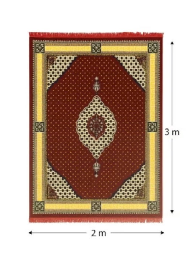 Luxurious, soft-touch, padded velvet rug featuring beautiful 3D patterns; an ideal floor mat for sitting—perfect for trips, camping, hiking, and wilderness excursions. Premium quality, measuring 300 x 200 cm. - Image 1