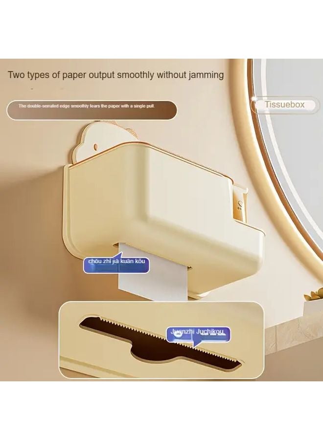 Cream Cartoon Dinosaur Wall Mounted No Drill Tissue Box Holder For Bathroom Kitchen - Image 5