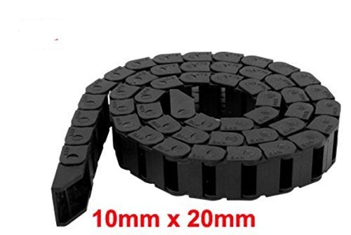 BLS R28 10mm x 20mm Black Plastic Wire Carrier Cable Drag Chain 1M Length for CNC - Image 2