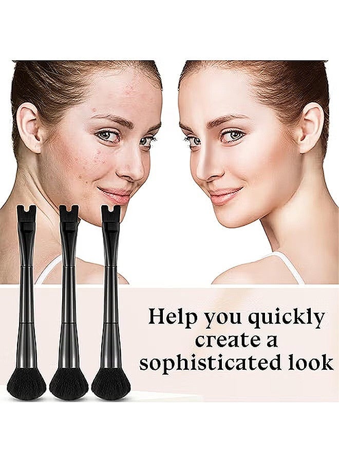 Gecomo 2 PCS Nose Contour U-Shaped Makeup Brush, Contour Brush Nose U Shape Brush, Double Ended Makeup Brush Practical 2-in-1 Precision Duo Brush Buffing Brush for Defining Cheek Bones Easy Nose Contour (Black) - Image 5