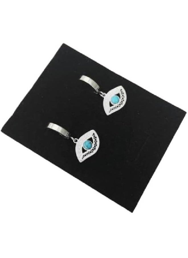 Generic Elegant Earrings for Women and Girls - Stainless Steel Silver Eye Shape Accessory  - Image 1