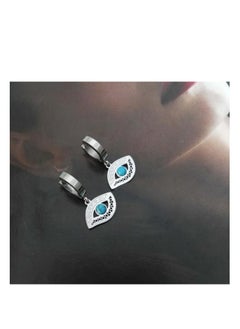 Generic Elegant Earrings for Women and Girls - Stainless Steel Silver Eye Shape Accessory  - Image 3