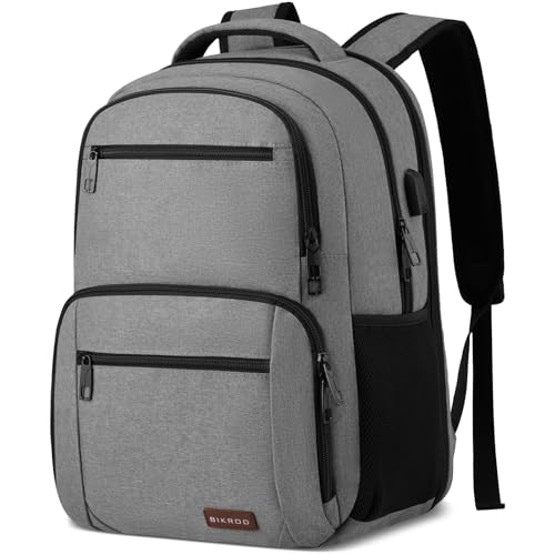 BIKROD Backpack for Men, TSA Travel Backpack, College Backpacks Water Resistant Back Pack with USB Charging Port, Business Anti Theft Durable Computer Bag Gifts Fits 15.6 Inch Laptop, Grey - Image 1