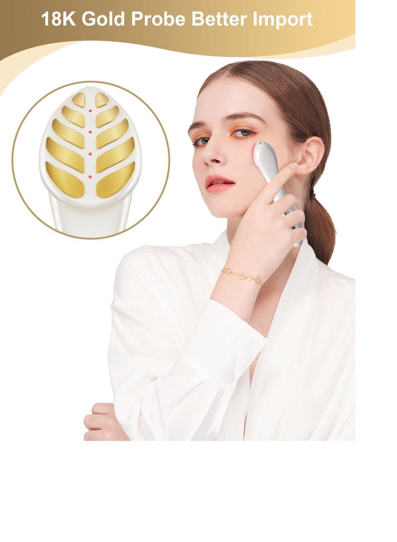 Excefore Face Eye Massager, Electric Lifting Face Neck Tightening, with Heat Facial Massager, Anti Aging Skin, for Forehead Lines, Crow's Feet Lines, Furrow, Eye Lines, Smile Lines, 2 Color Lights (White)  - Image 2