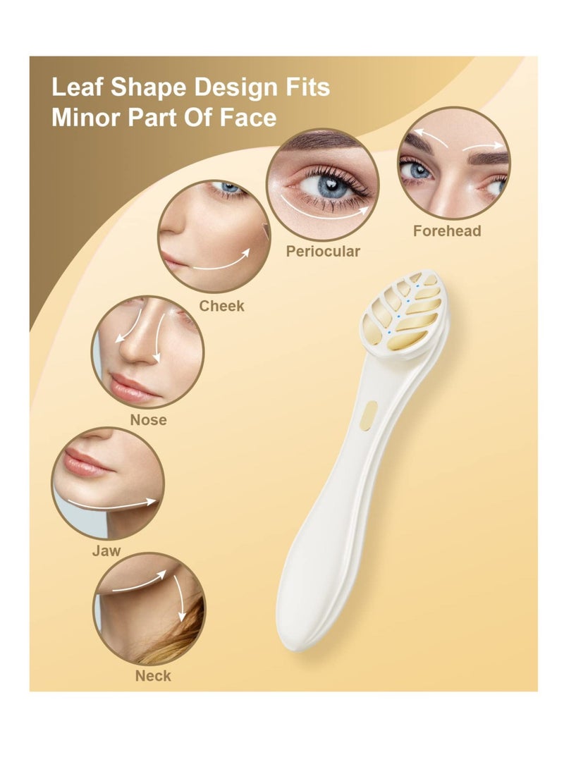 Excefore Face Eye Massager, Electric Lifting Face Neck Tightening, with Heat Facial Massager, Anti Aging Skin, for Forehead Lines, Crow's Feet Lines, Furrow, Eye Lines, Smile Lines, 2 Color Lights (White)  - Image 3