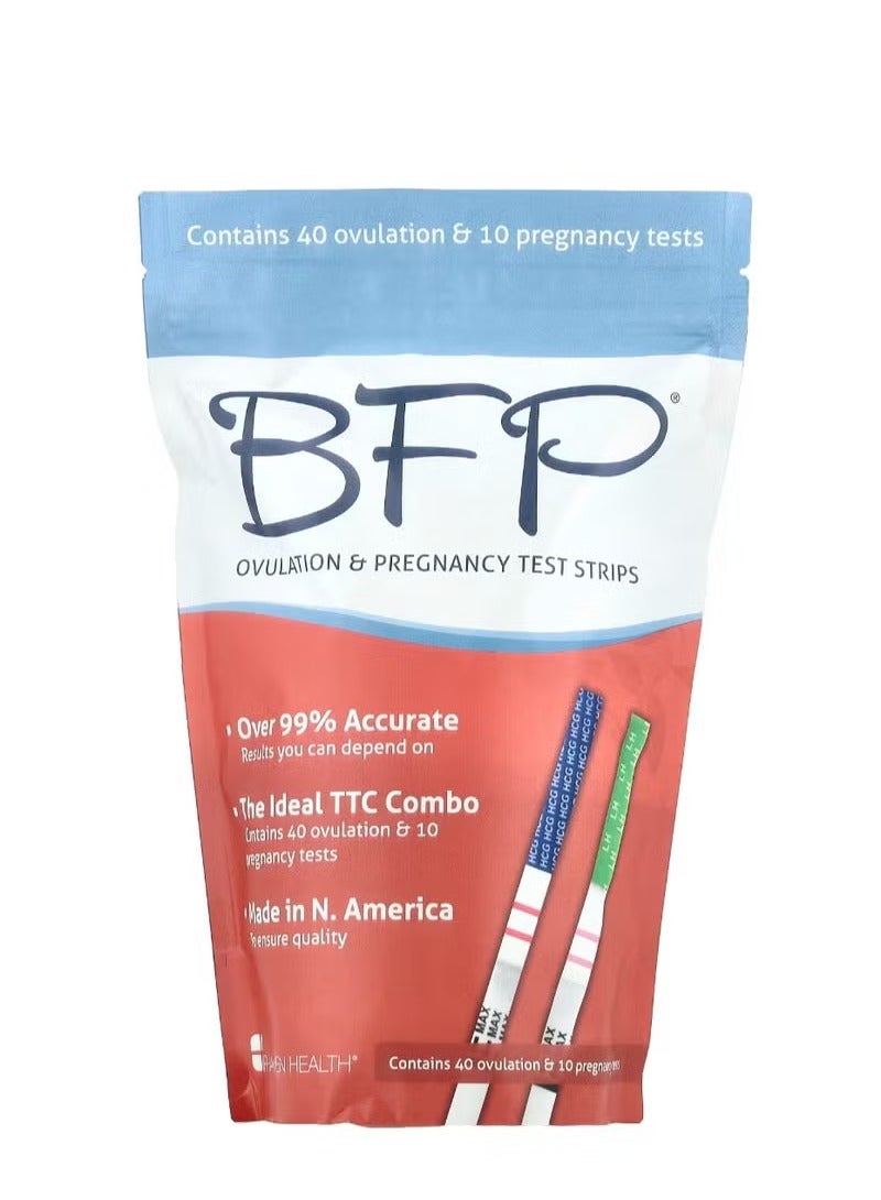fairhaven health BFP Ovulation & Pregnancy Test Strips 40 Ovulation & 10 Pregnancy Tests  - Image 1