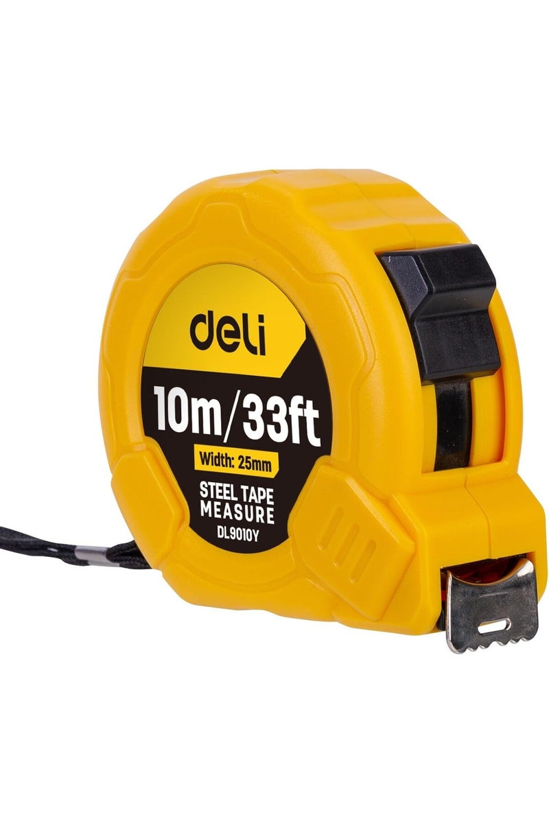 Deli Metric Steel Measuring Tape 10m/33ftx25mm DL9010Y - Image 1