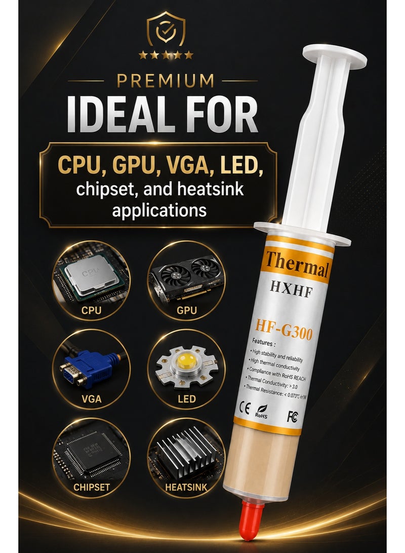 Halnziye Thermal Grease Tube HF-G300 10g High Thermal Conductivity CPU GPU Heatsink Cooling Paste for PC Laptop Processor LED Chipset - Image 4