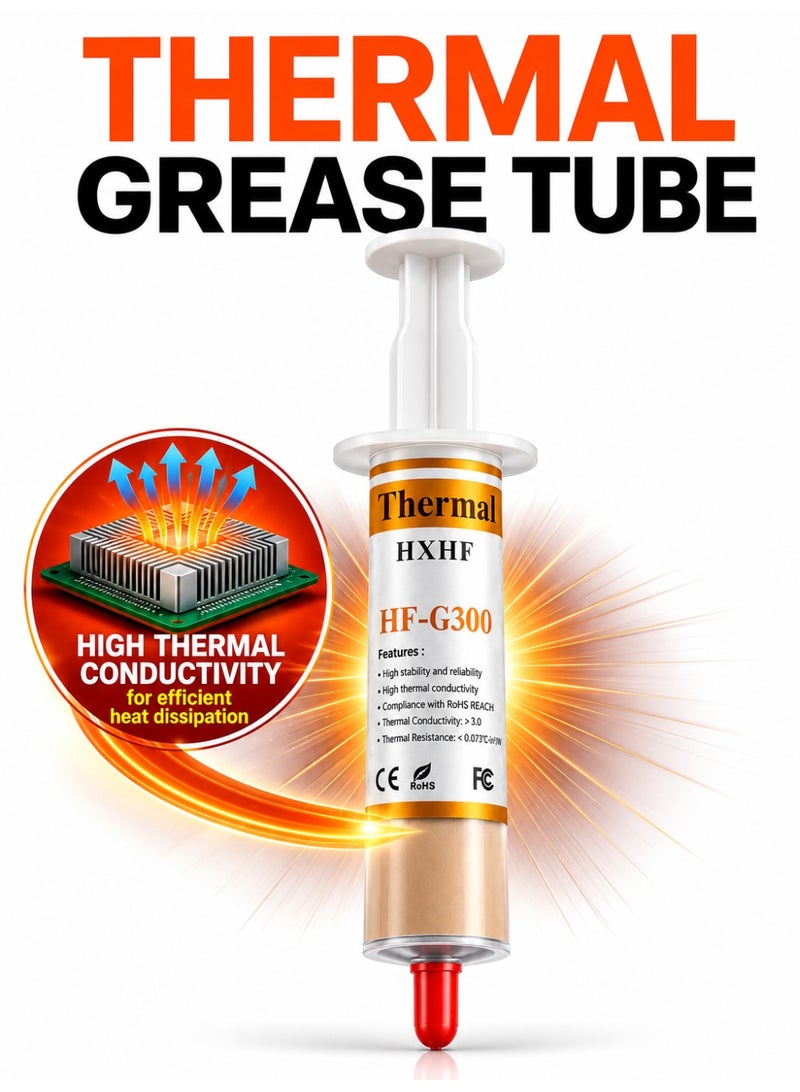 Halnziye Thermal Grease Tube HF-G300 10g High Thermal Conductivity CPU GPU Heatsink Cooling Paste for PC Laptop Processor LED Chipset - Image 5
