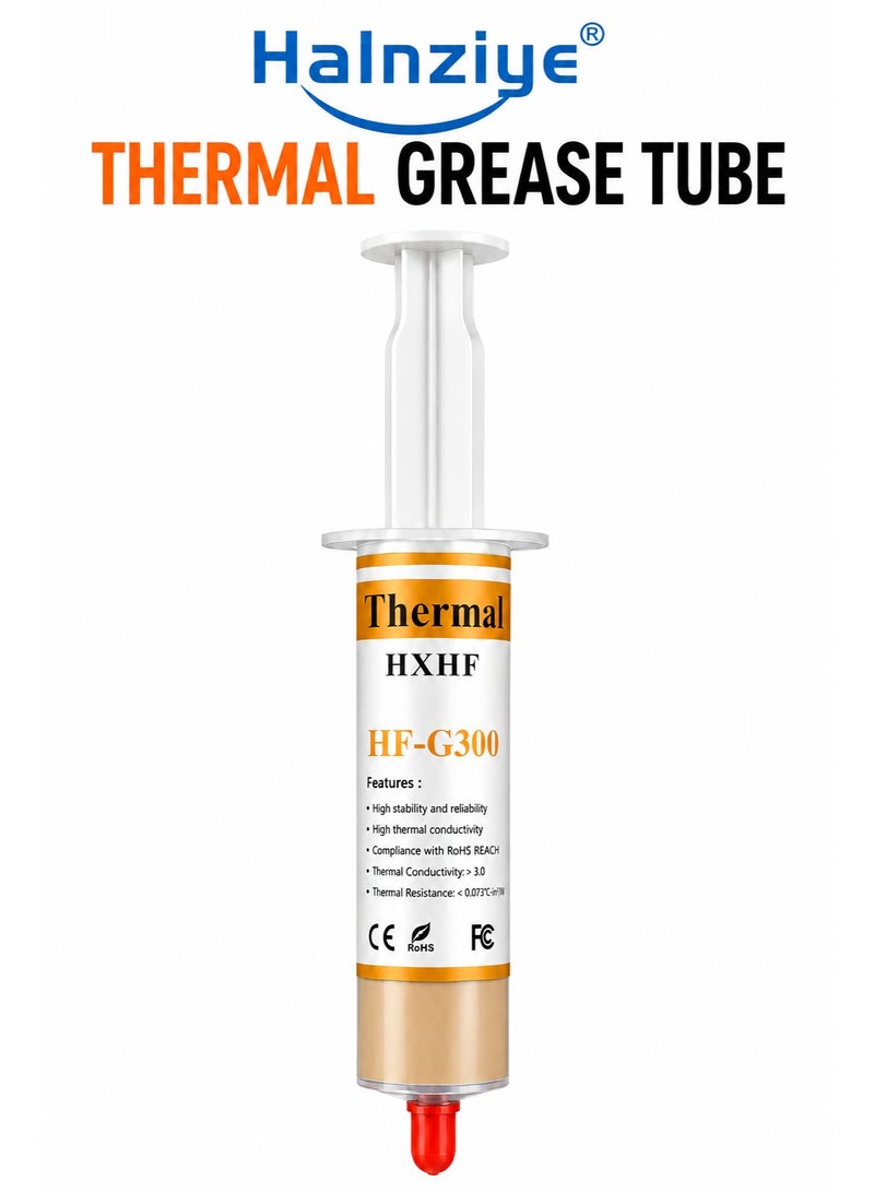 Halnziye Thermal Grease Tube HF-G300 10g High Thermal Conductivity CPU GPU Heatsink Cooling Paste for PC Laptop Processor LED Chipset - Image 1