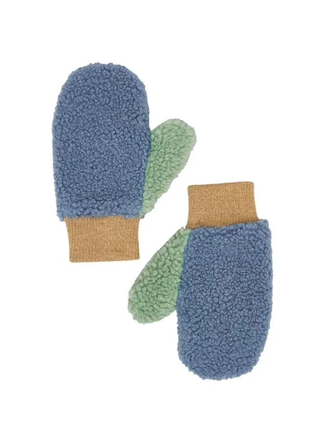 Roarsome Fleece Mittens - Blue/Beige