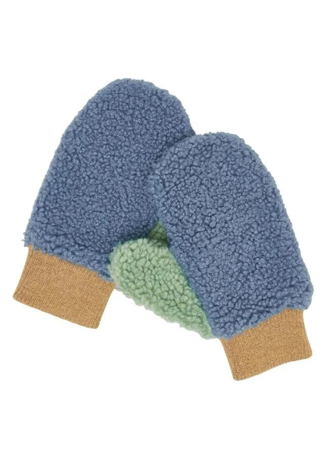 Roarsome Fleece Mittens - Blue/Beige