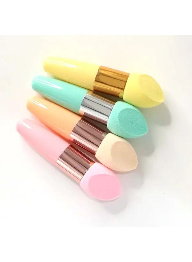 فرشاة مكياج برأس فطر أرجواني مع مقبض إسفنجة أساس بودرة وسادة أدوات تجميل - Image 4