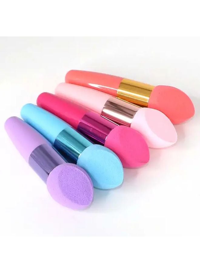 فرشاة مكياج برأس فطر أرجواني مع مقبض إسفنجة أساس بودرة وسادة أدوات تجميل - Image 3