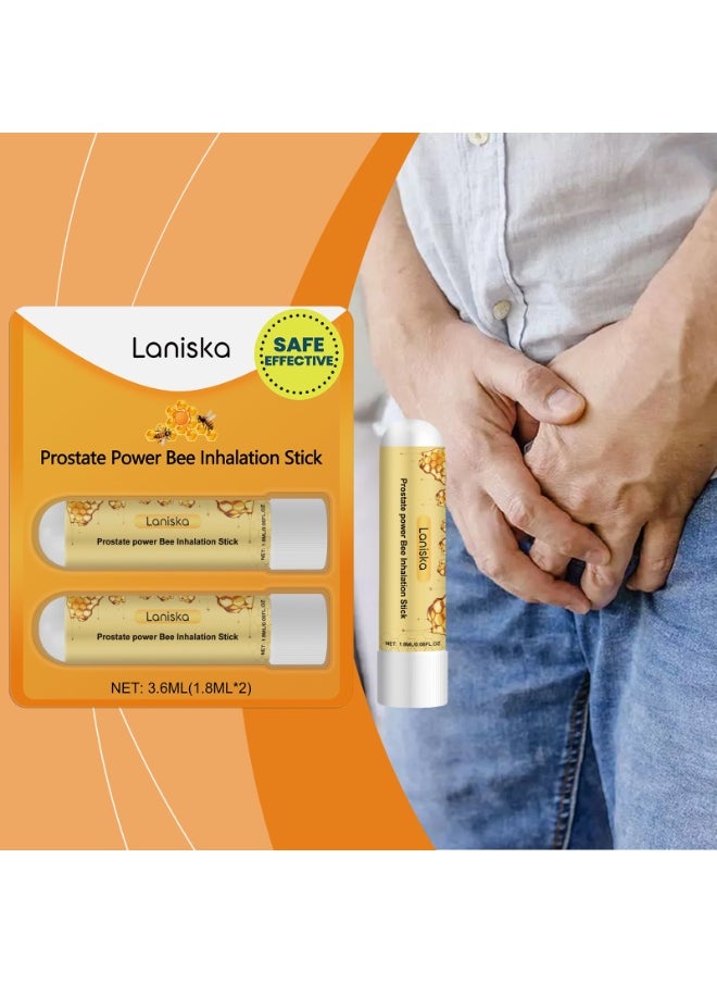LANISKA Prostate power Bee Inhalation Stick, Nasal Inhaler Stick For Men, Prostate Spray Improves Circulation, Clean Your Nose and Enjoy Fresh Air, Restores Energy and Vitality(1.8ml*2)  - Image 1