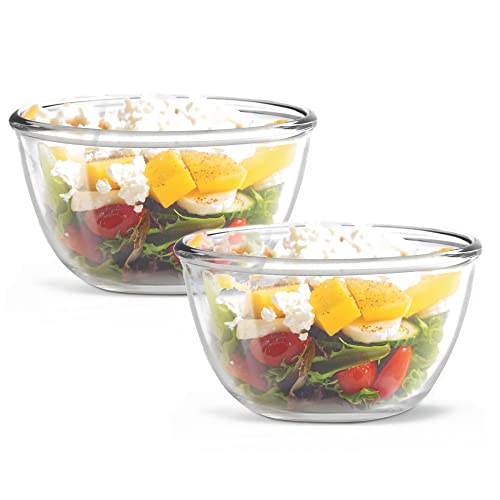 Treo By Milton Glass Mixing Bowls Set of 2, 1000 Ml (Transparent) - Image 1