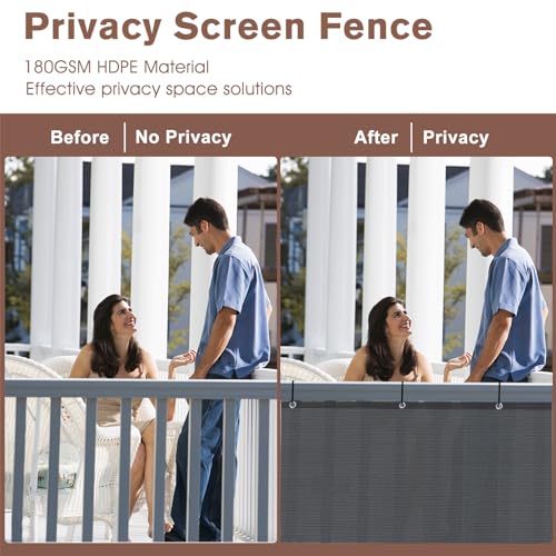 SUNNY GUARD 3'x16' Dark Grey Balcony Deck Privacy Screen Fence, Apartments Railing Screen Heavy Duty Wind Screen for Outdoor,Backyard,Patio Privacy（We Make Custom Sizes） - Image 3