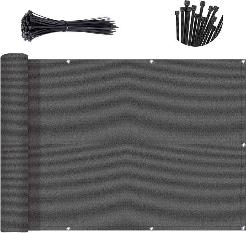 SUNNY GUARD 3'x16' Dark Grey Balcony Deck Privacy Screen Fence, Apartments Railing Screen Heavy Duty Wind Screen for Outdoor,Backyard,Patio Privacy（We Make Custom Sizes） - Image 1