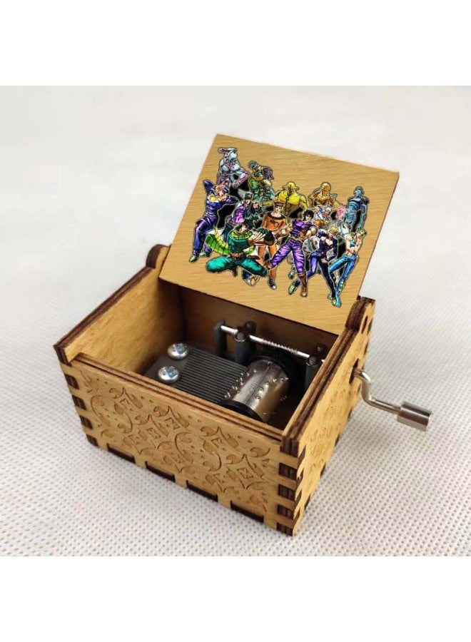 Anime JOJO's Wonderful Adventure Peripheral Music Box Classical Hand-cranked Music Box Decoration Retro Wooden Music Box-Color:05 - Image 1