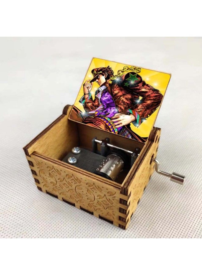 Anime JOJO's Wonderful Adventure Peripheral Music Box Classical Hand-cranked Music Box Decoration Retro Wooden Music Box-Color:05 - Image 3