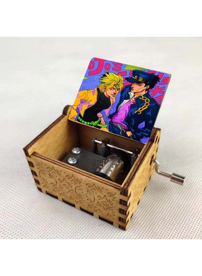 Anime JOJO's Wonderful Adventure Peripheral Music Box Classical Hand-cranked Music Box Decoration Retro Wooden Music Box-Color:05 - Image 2