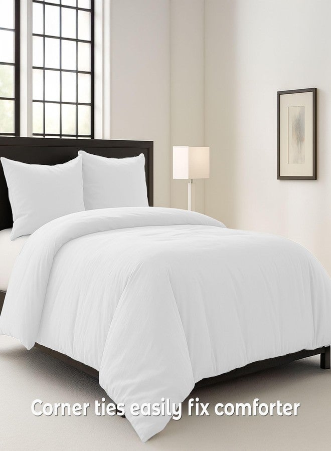Pure Bedding Duvet Cover Twin/Twin XL Size - 2 Pieces Extra Soft Bedding Set, Includes 1 Twin Duvet Cover 68x90 Inches with Zipper Closure & 1 Pillow Sham, Comforter Not Included, White - Image 2