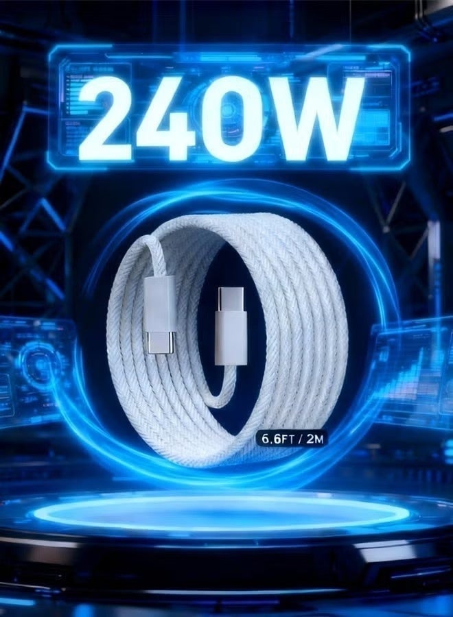 240W USB C Cable 2M Braided 48V 5A Power Delivery PD3.1 Fast Charge USB Type C Cable For iPhone 17 16 15 Series Macbook Pro Air M4 M3 M2 M1 iPad Pro Dell XPS Galaxy S25 S24 S23 Ultra Xiaomi Huawei Lenovo Asus - Image 3