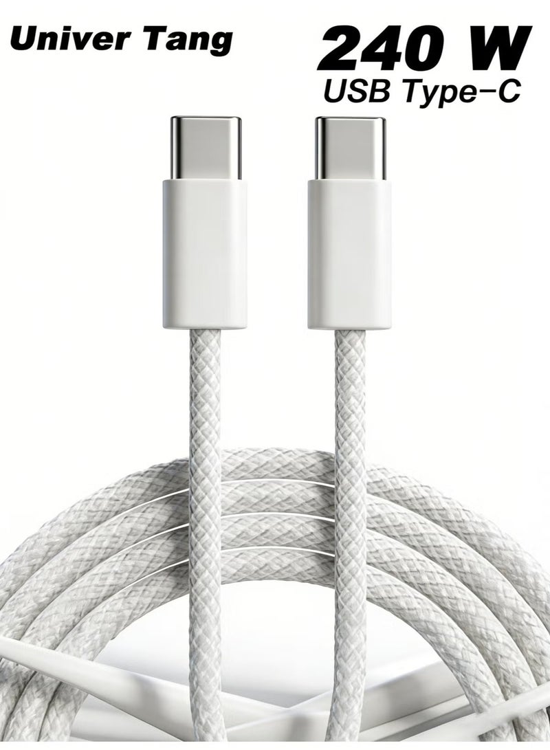 240W USB C Cable 2M Braided 48V 5A Power Delivery PD3.1 Fast Charge USB Type C Cable For iPhone 17 16 15 Series Macbook Pro Air M4 M3 M2 M1 iPad Pro Dell XPS Galaxy S25 S24 S23 Ultra Xiaomi Huawei Lenovo Asus - Image 1