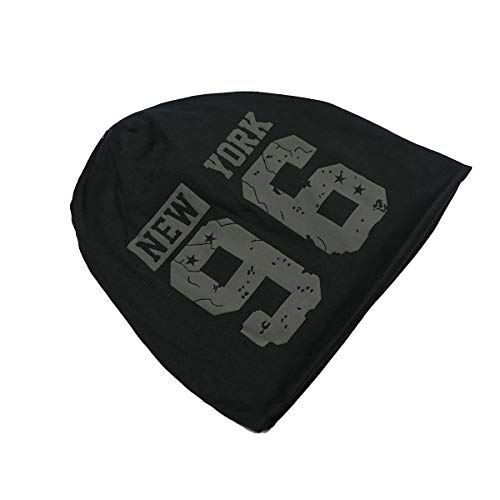 iSWEVEN Cotton Slouchy Beanie and Skull Cap for Summer, Winter, Autumn & Spring Season, Can be Used as a Helmet Cap Too - Free Size (7064A, Black) - Image 3