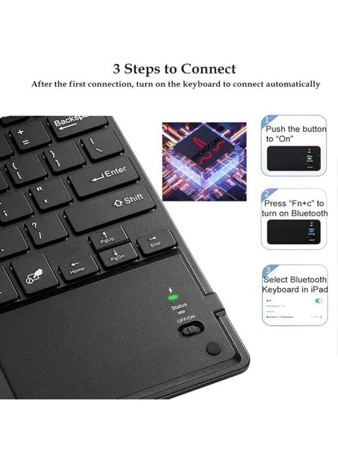 Compatible with Lenovo Tab M10 3rd Gen 10.1 inch (TB-328FU/TB-328XU) 2022 Keyboard Case Tablet Cover with Bluetooth Keyboard for Tab M10 3rd Gen Case - Image 3
