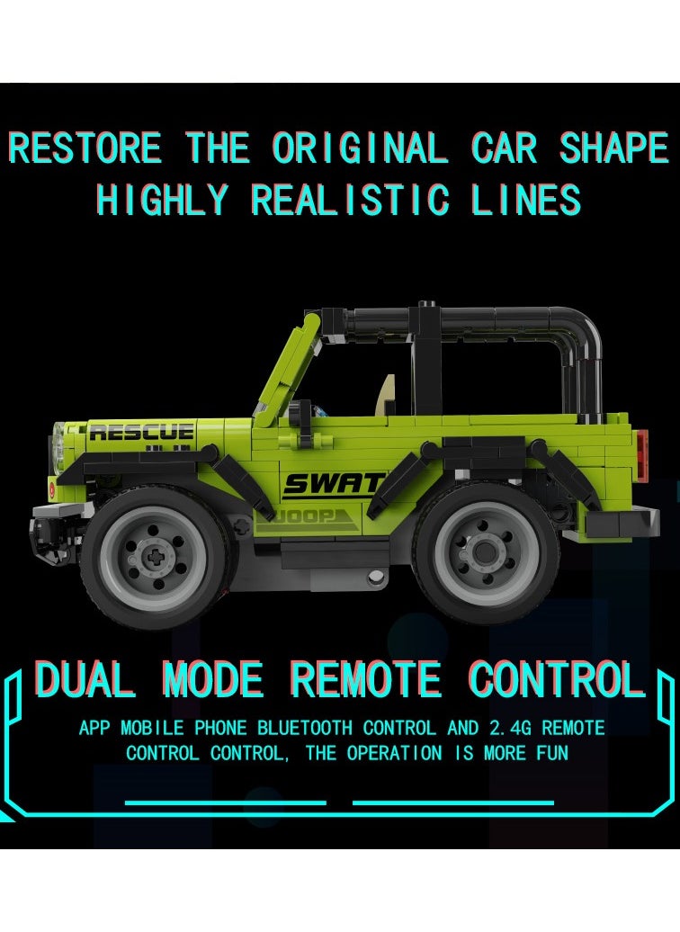 Generic 2 ways control of building block RC Jeep Car with STEM education for kids  - Image 4