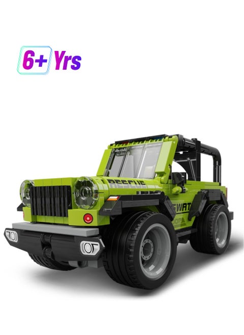 2 ways control of building block RC Jeep Car with STEM education for kids