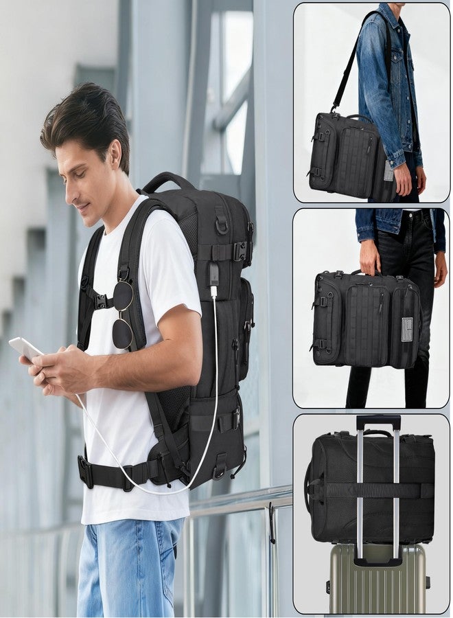 DEYACE 40L Travel Backpack Mens TSA Approved Carry-on Durable Large Weekender Backpack Fits 17.3 Inch Laptop YKK-Zipper AER Travel Pack with USB Charging Port Shoes Compartment - Image 5