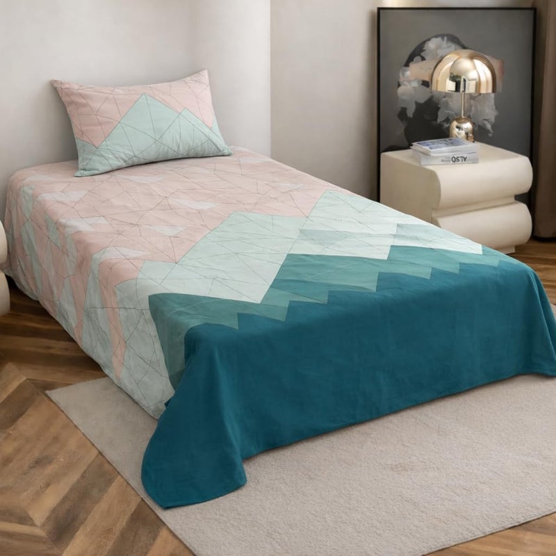 VOMZER Cotton Feel King Size Flat Bedsheet for Double Bed, 1 Cotton Feel Bed Sheet Double Bed (90 X 100 Inches) with 2 Pillow Cover - Image 5