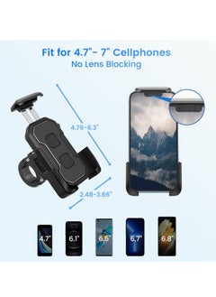 KASTWAVE Bike Motorcycle Phone Mount Holder, for ATV/Bicycle/Stroller/Scooter with Security Lock, Non-Slip Anti-Shake Handlebar Clamp, Fit iPhone 13 Pro Max / 12 Pro Max / 11 / Cellphone 4.5 in-7in  - Image 3