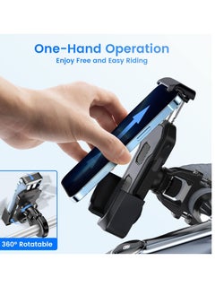 KASTWAVE Bike Motorcycle Phone Mount Holder, for ATV/Bicycle/Stroller/Scooter with Security Lock, Non-Slip Anti-Shake Handlebar Clamp, Fit iPhone 13 Pro Max / 12 Pro Max / 11 / Cellphone 4.5 in-7in  - Image 5