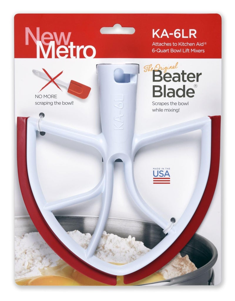 New Metro Design New Metro KA-6LR Original Beater Blade Works w/ Most KitchenAid 6 or 7 Qt Bowl-Lift Stand Mixers, Red - Image 1