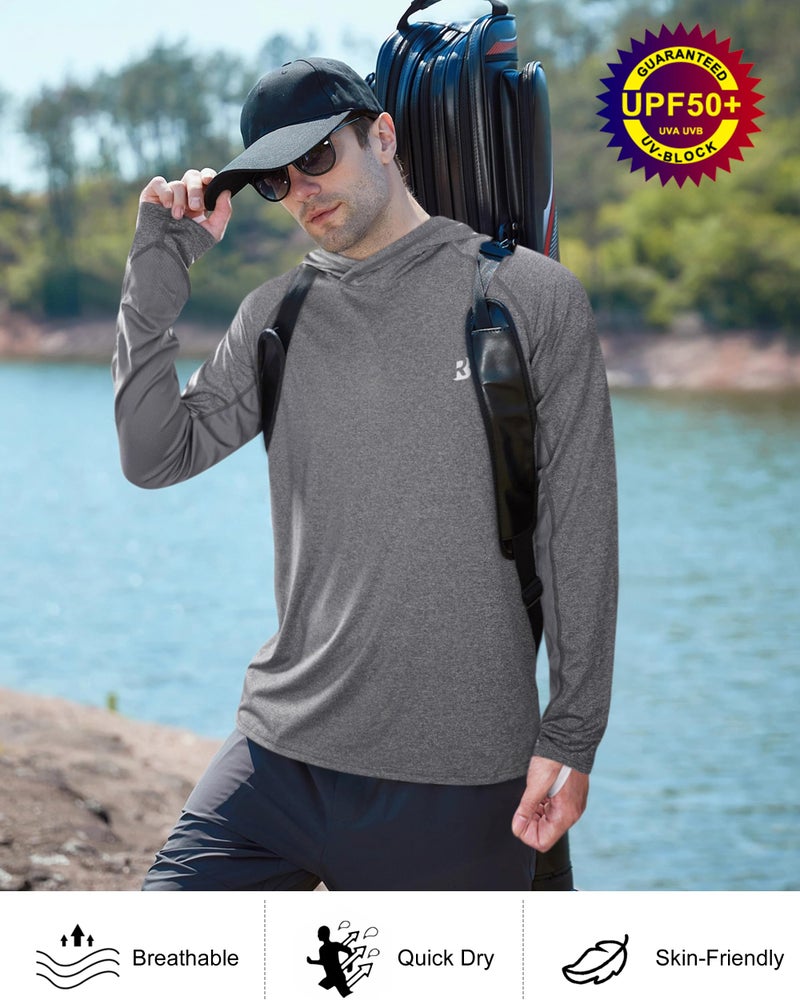 Roadbox UPF 50+ Fishing Shirts for Men Long Sleeve UV Sun Protection Hoodie Outdoor Hiking Shirts - Image 5