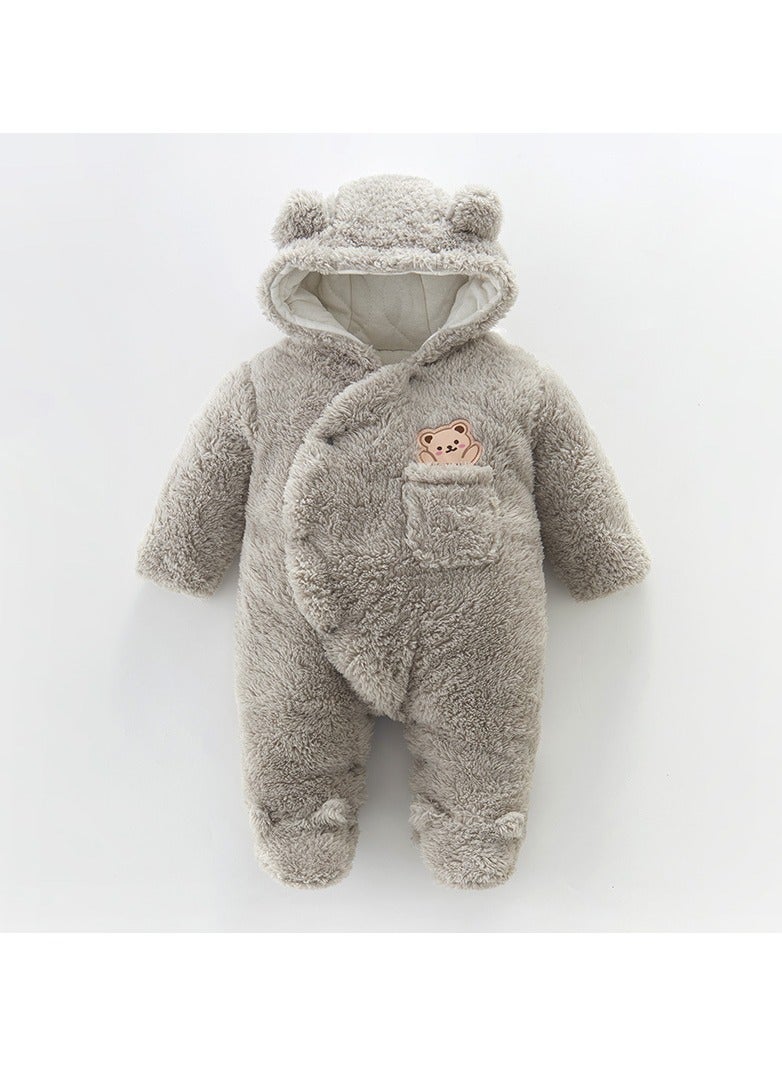 Loquat Autumn And Winter Baby Thick Cotton Jumpsuit 