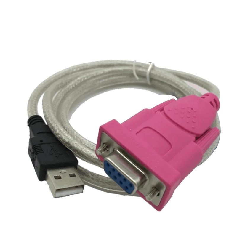 WiredCom USB to RS232 Serial Port Adapter Cable, USB2.0A Male to RS-232 Female 9 Pin Connector Pink Cable Adapter - Image 2