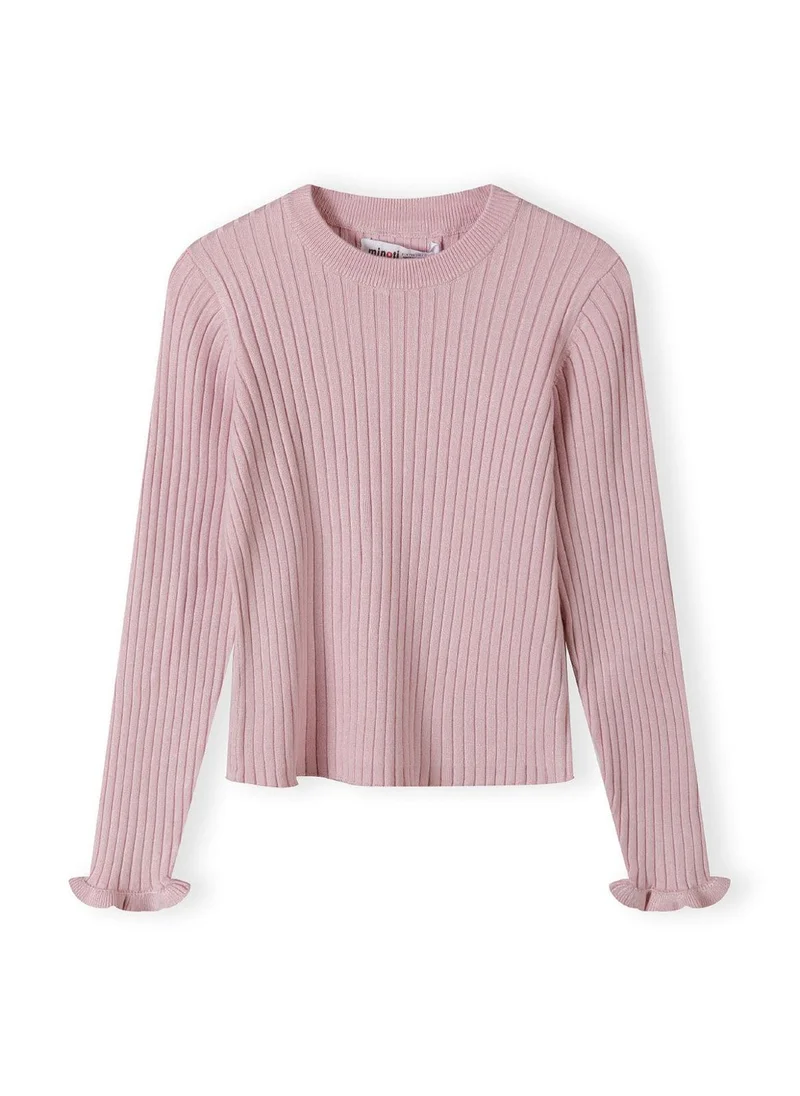MINOTI Kids Girls Long Sleeve Sweater With Frilled Cuffs
