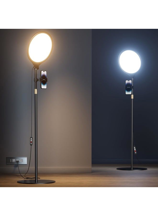 10" Ring Light with Stand and Phone Holder - 72" Tripod for iphone with Light, Professional Led Ringlight for Video Recording/Make up/Streaming, Full Screen Light Ring for YouTube, Tiktok -Uniform